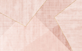 Фотообои Геометрическая абстракция розового цвета с золотыми линиями в интерьере. Вариант 