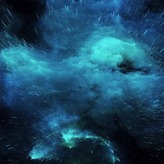 Фотошпалери Космос темно синій в интерьере. Вариант 