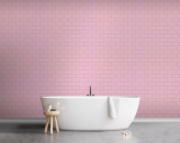 Фотообои Розовая кирпичная стена в интерьере. Вариант 2