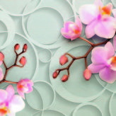 Фотообои 3D орхидеи в интерьере. Вариант 