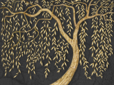 Фотообои Золотое дерево ива в интерьере. Вариант 