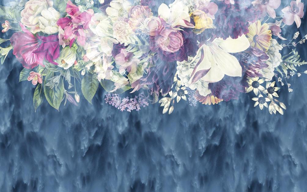 Фотошпалери Водоспад з квітами