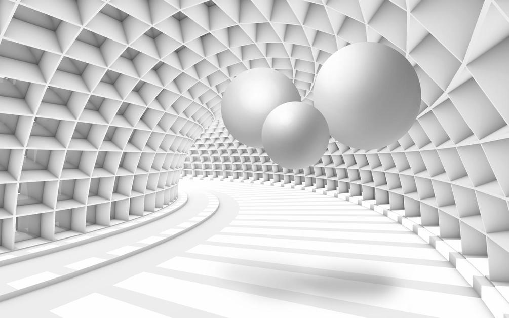 Фотошпалери Сфери в білому тунелі