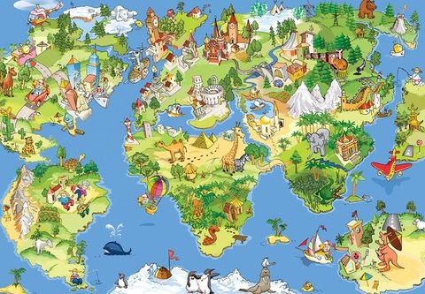 карта география животные детская
