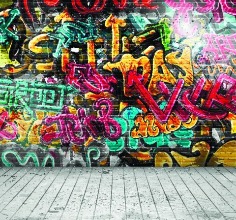 Граффити фотообои: как использовать в интерьере