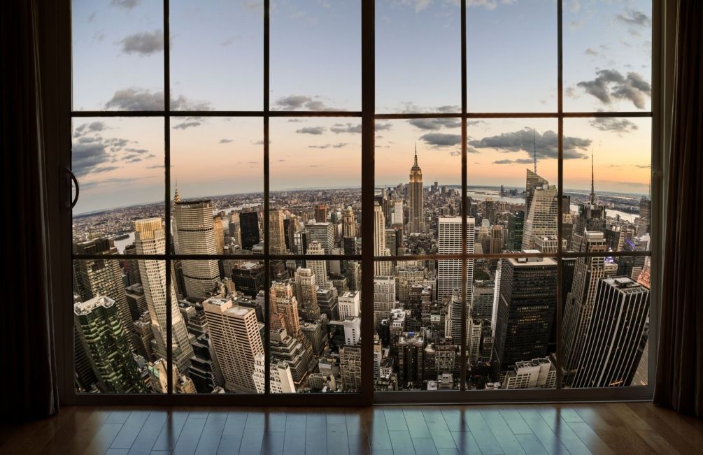Фотошпалери Вид з вікна на сучасне місто