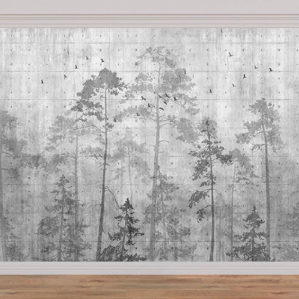 Фотообои Однотонный высокий лес