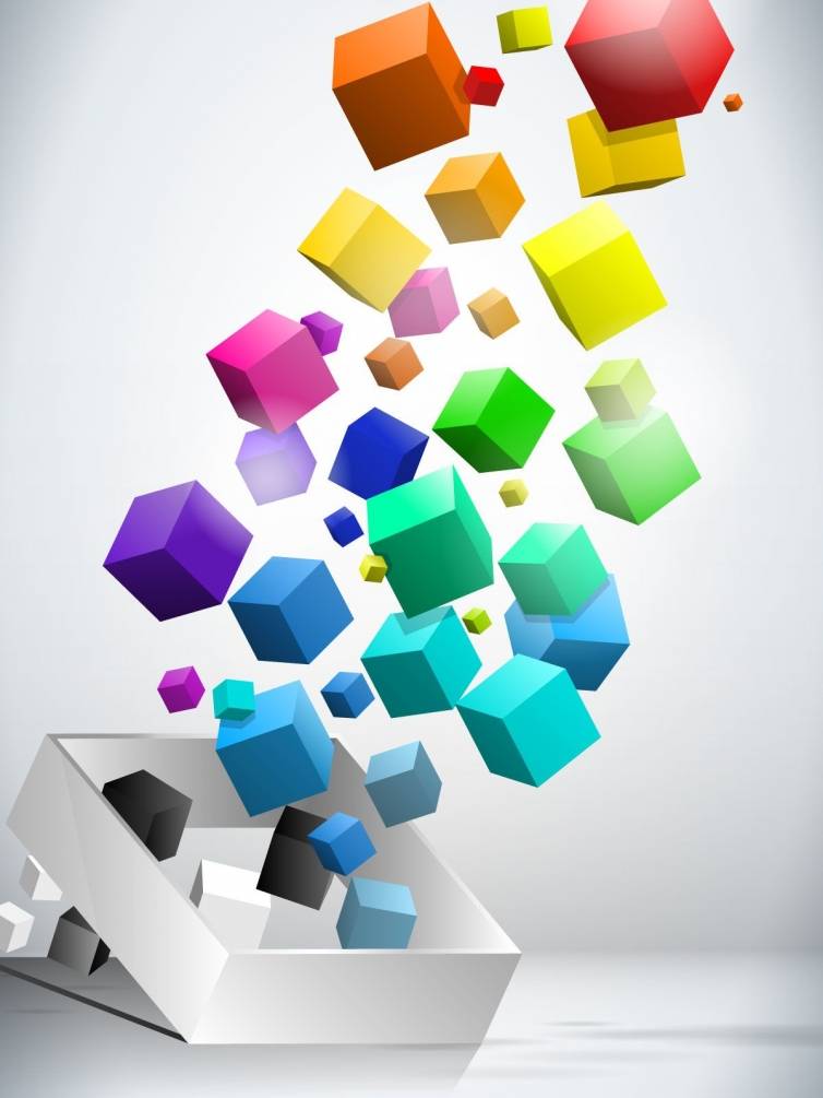 Фотошпалери кольорові куби