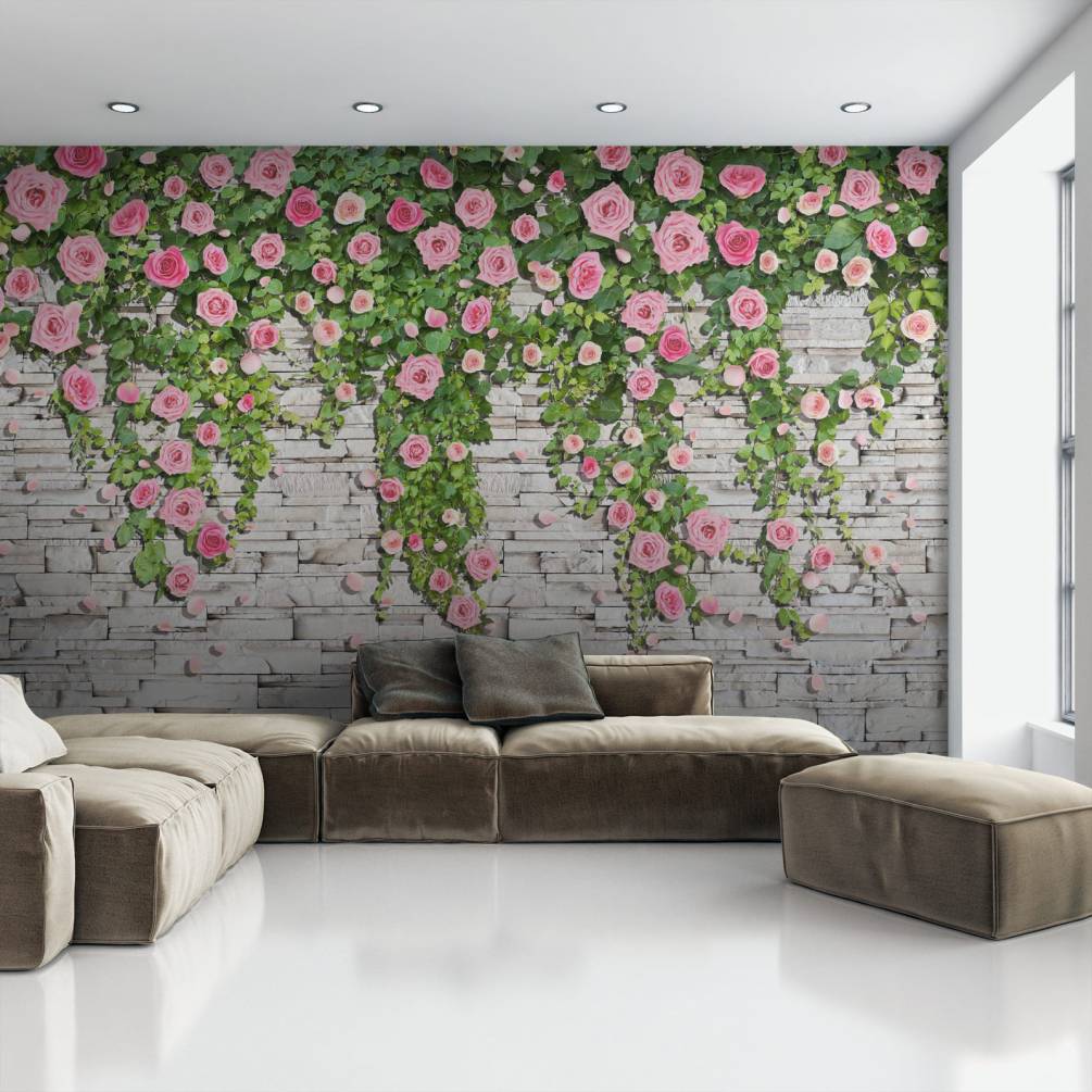 Вьющиеся цветы на стене