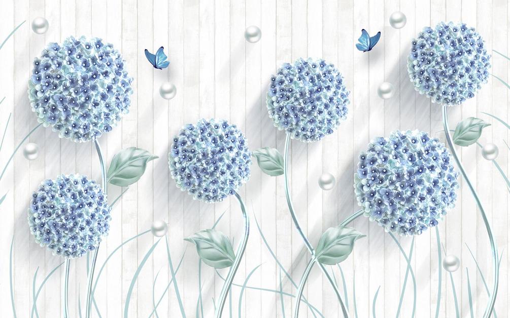 Фотообои Голубые цветы